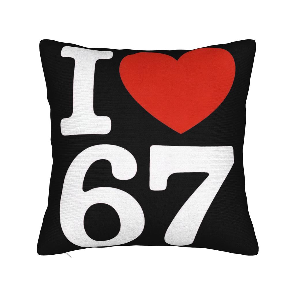 Trendy Home 67 Six Seven 6-7 Funny Meme Italian Brainrot Decoration Pillowcase Accessories Pillow Covers Zipper Multi Size