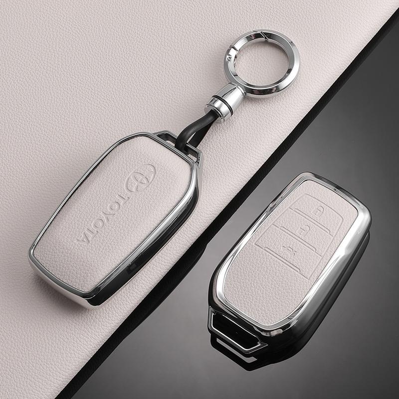 Кожаный чехол-брелок для автомобильного ключа для Toyota RAV4 Crown Hilux Fortuner Yaris Prius Corolla Camry Land Cruiser Avensis Verso Prado C