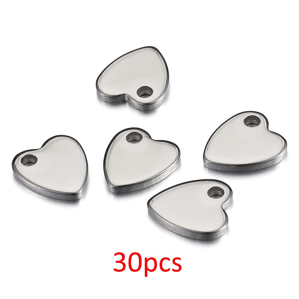 30pcs 10pcs Gold Color Stainless Steel Love Heart Charms Pendants for DIY Jewelry Making Necklace Bracelet End Tail Ornaments
