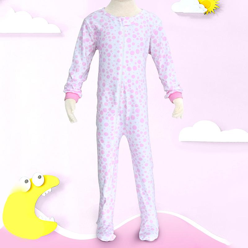 100% Хлопковые комбинезоны с длинным рукавом для мальчиков и девочек, возраст 2-7 лет, с застежкой-молнией и забавными узорами - Идеальная пижама