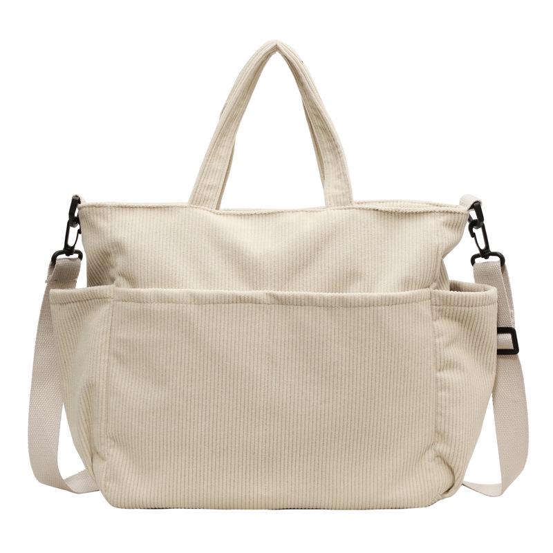 Женская вельветовая сумка-тоут большой вместимости - Универсальная сумка через плечо, на плечо, ручная сумка для поездок на работу и повседневного использования