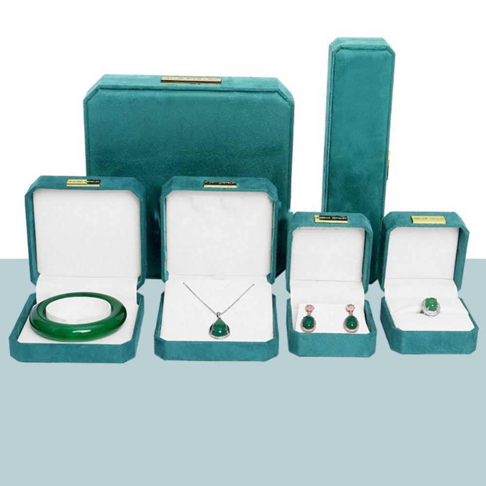 Octagonal Velvet Jewelry Boxes Luxury Ring Bearer Box Vintage Jewelry Display Holder Ring