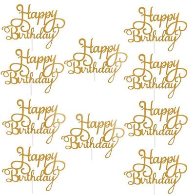 5/10 шт., топпер для торта «С Днем Рождения», блестящие украшения, знак, топпер для торта, декор для десерта на день рождения девушки, украшение для выпечки торта, 3 цвета