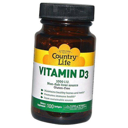Витамин Д3, Vitamin D3 1000, Country Life (36124049)