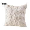 Decorative Throw Pillow Covers Plush Cover, Heart Embroidery Cushion Case with 3D Bowknot Jacquard, Holiday Party Atmosphere Decor Soft Fluffy