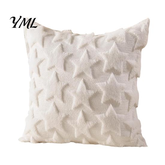 Decorative Throw Pillow Covers Plush Cover, Heart Embroidery Cushion Case with 3D Bowknot Jacquard, Holiday Party Atmosphere Decor Soft Fluffy