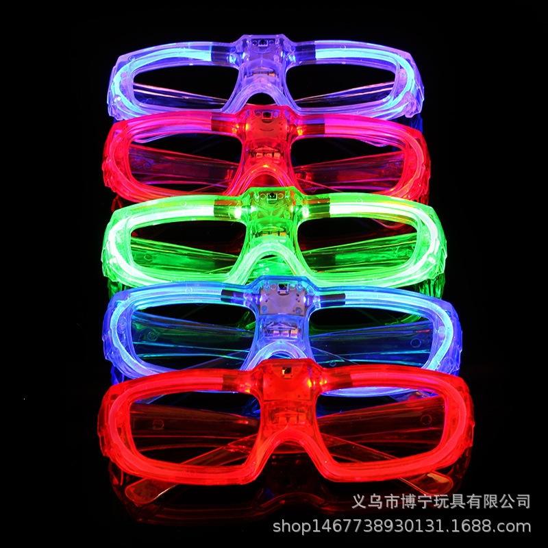Cold light luminous glasses square glasses party new year birthday children's glasses stall toys