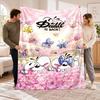 Flannel Fleece Blanket with Diddl Design, Soft Lightweight Throw for Bed Sofa Travel