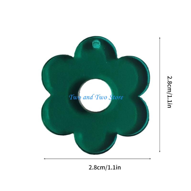 HX6F Summer Acrylic Pendants Tags for DIY Jewelry Making Keychain Tassels Sweet Flower Necklace Crafts Making Supplies