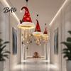 Indoor Living Room Ornaments Christmas Hat Hanging Lantern, Glowing Santa Cap Decorative Light with LED String Holiday Party Decorations And Pendants,