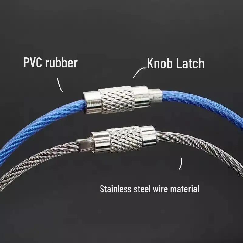 10-Pack Plastic-Coated Stainless Steel Anti-Lost Keychain Ropes with Free Shipping