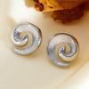 New Retro Metal Textured Earrings for Women with High-end Spiral Fashion Niche Earrings