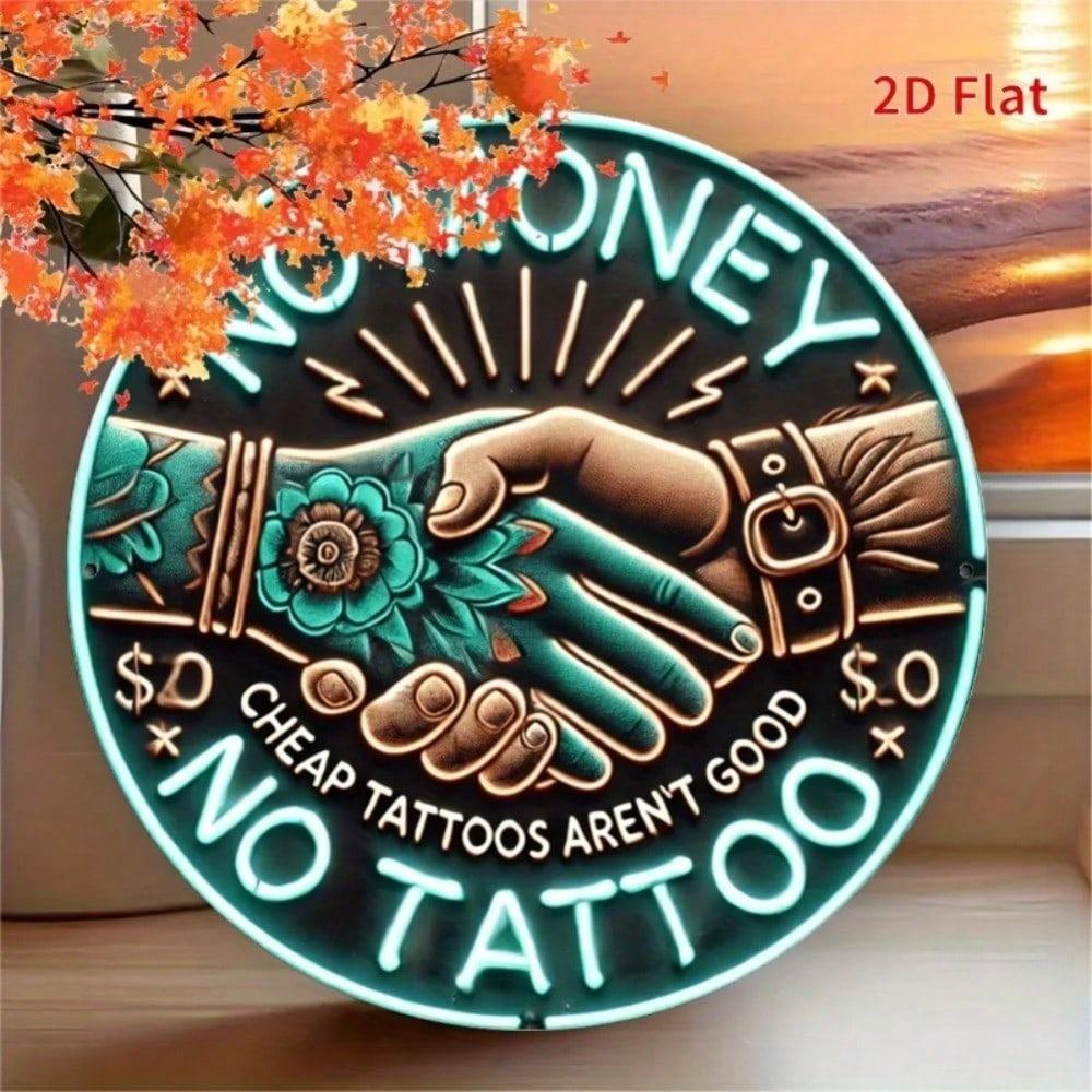 Металлическая вывеска Декор Тату-салона Арт в Неоновом Стиле для Стены Магазина