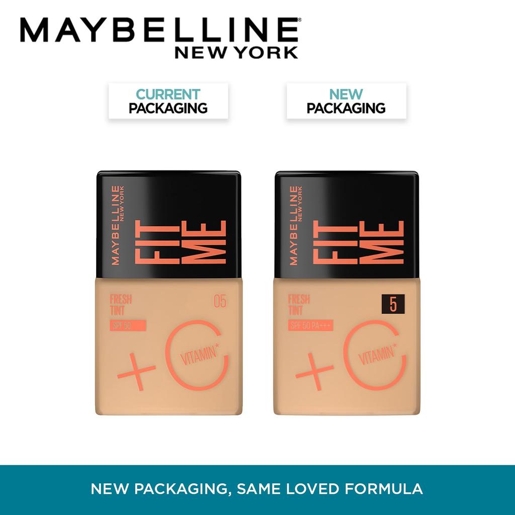 Maybelline New York Fit Me Fresh Tint 30ml With SPF 50 Vitamin C Natural Coverage Daily Makeup Shade 05