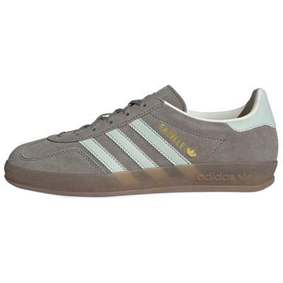 Женские кроссовки Gazelle Indoor Серебристый Галька Льняной Зеленый (Женский) Серебряный Камень/Льняной Зеленый/Жвачка