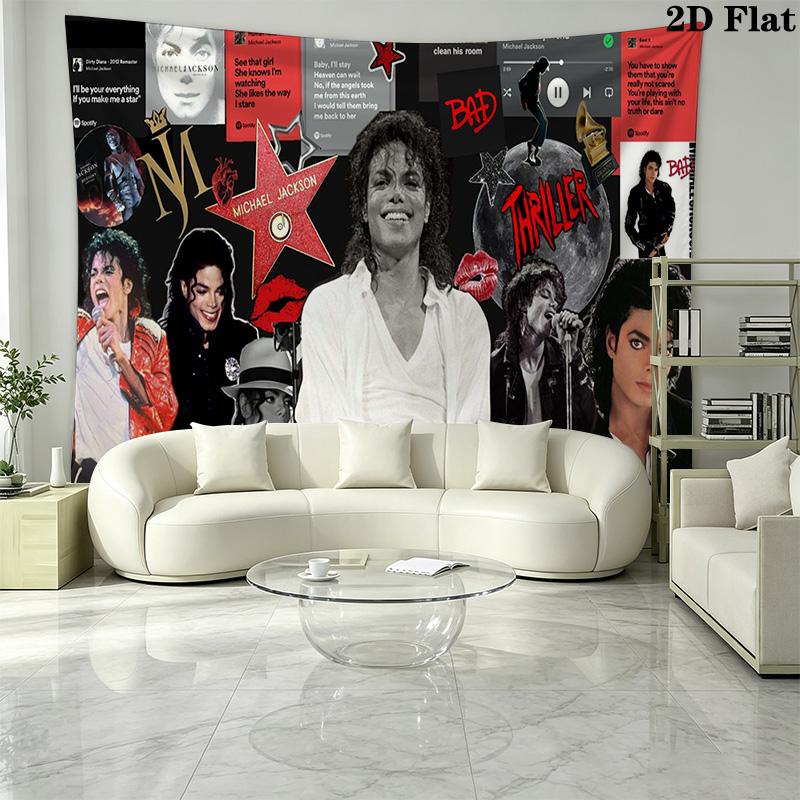 King of Pop Wall Tapestry Aesthetic Wall Hanging Printed Fabric Blanket Decorative Tapestries for Bedroom Living Room Home Decor
