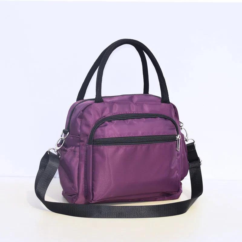 WTEMPO Женские повседневные сумки на одно плечо, женские однотонные сумки Bento большой емкости на молнии с несколькими карманами, холщовая сумка