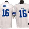 Mens Detroit Lions 16 Goff 3rd Generation White Football Jersey Size S-3XL