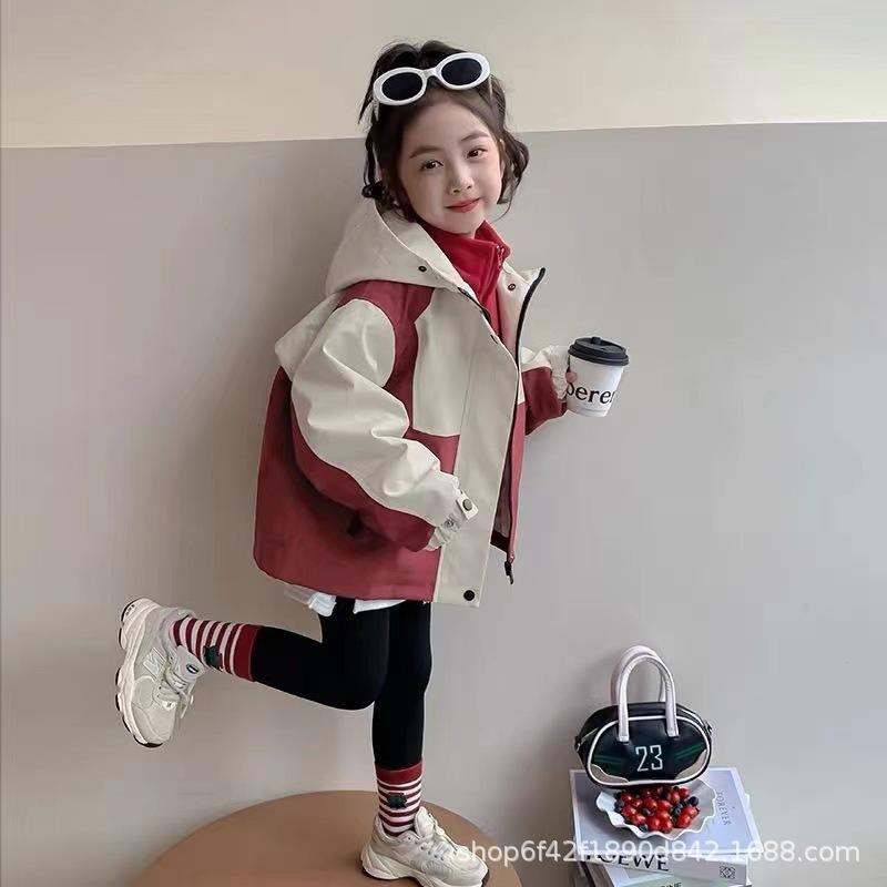 Модная куртка-шторм для девочек, осенне-зимнее детское повседневное пальто три в одном