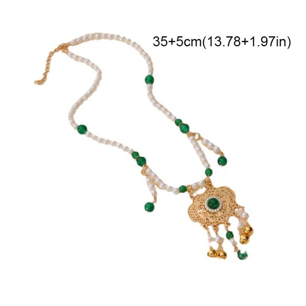 Бусы нить Ожерелье Ханфу в китайском стиле Жемчужный чокер Подвеска Замок долголетия Аксессуар Ханфу