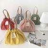 Canvas Handbag Lunch Bag Eco Cloth Corduroy Dinner Container Drawstring Food Storage Bags