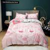 Room Decor Home Bedding Sets 2/3pcs Red Heart Printing Queen Size Pillowcase Duvet Cover Set Polyester Bedclothes