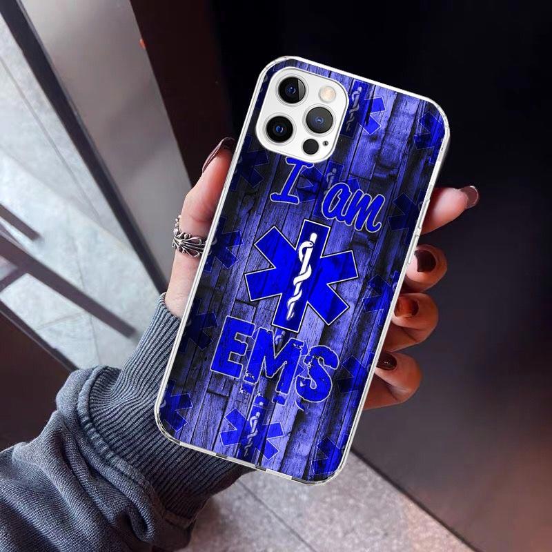 Медицинский спасательный чехол для телефона EMT EMS для iPhone 17 Air 11 13 Mini 14 15 Plus 16 12 Pro Max 16E SE 7 8 с рисунком, мягкая задняя крышка из ТПУ