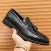 Fashion Designer Fashion Men Brown Black Tassels Alligator Pattern Casual Shoes Formal Wedding Dress Homecoming Footwear Zapatos Hombre