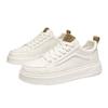 2025 summer new men's lightweight casual white shoes comfortable thick sole heightening hole punching board shoes casual shoes