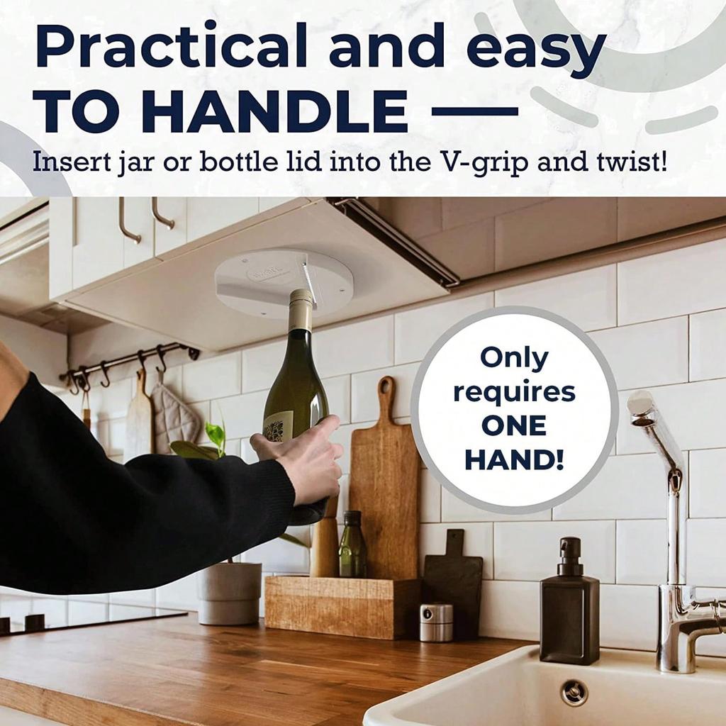 Открывалка для банок для пожилых людей, Открывалки для банок под шкафчик для слабых рук, Легкий захват, Открывалка для банок при артрите, Одноручные гаджеты, Открывалка для бутылок