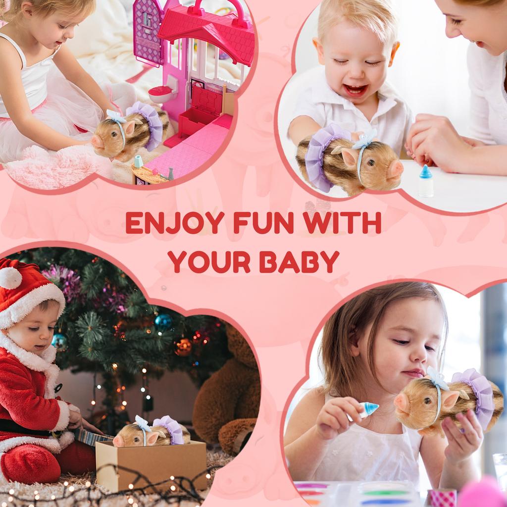 5-inch silicone mini pig soft and realistic hand feel fun decoration silicone pig doll children's gift