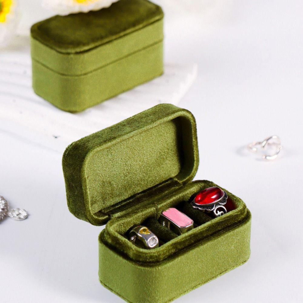 Wedding Rings Bearer Box Square Jewelry Organizer Velvet Rings Holder  Marriage Anniversary