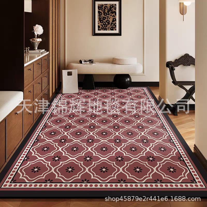 Geometric Entry Door Porch Leather Floor Mat High-Grade Waterproof And Oil-Proof Foot Pad Can Be Cut Non-Slip Leave-In Pad