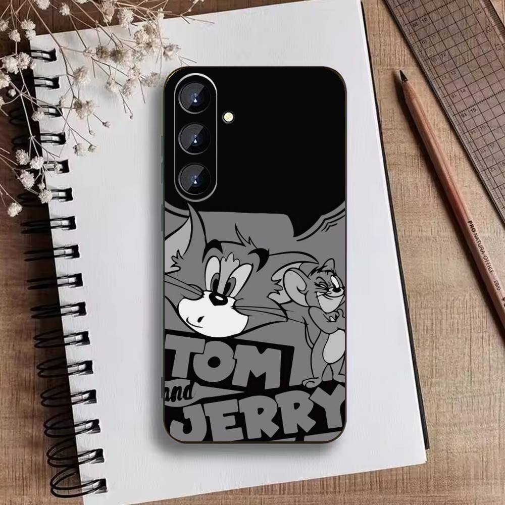 Чехол для телефона U-Tom And J-Jerry для Samsung Galaxy A73, 21, 22, 32, 71, 53, 52, 51, 80, 5G Мягкий черный чехол