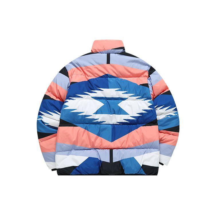 Fila Fusion X Marcelo Burlon Куртка-пуховик с принтом по всей поверхности и цветовыми блоками, теплая, унисекс, верхняя одежда, синий, мультиколор T11U148901F-BU
