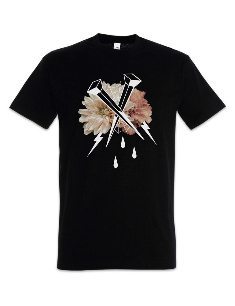 Nails And Flowers T-Shirt Tattoo Artist Oldschool Flash Mandala Newschool