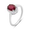Серебряное кольцо с натуральным рубином 1.948ct, фианитами, вес изделия 2,19 гр (2213161)