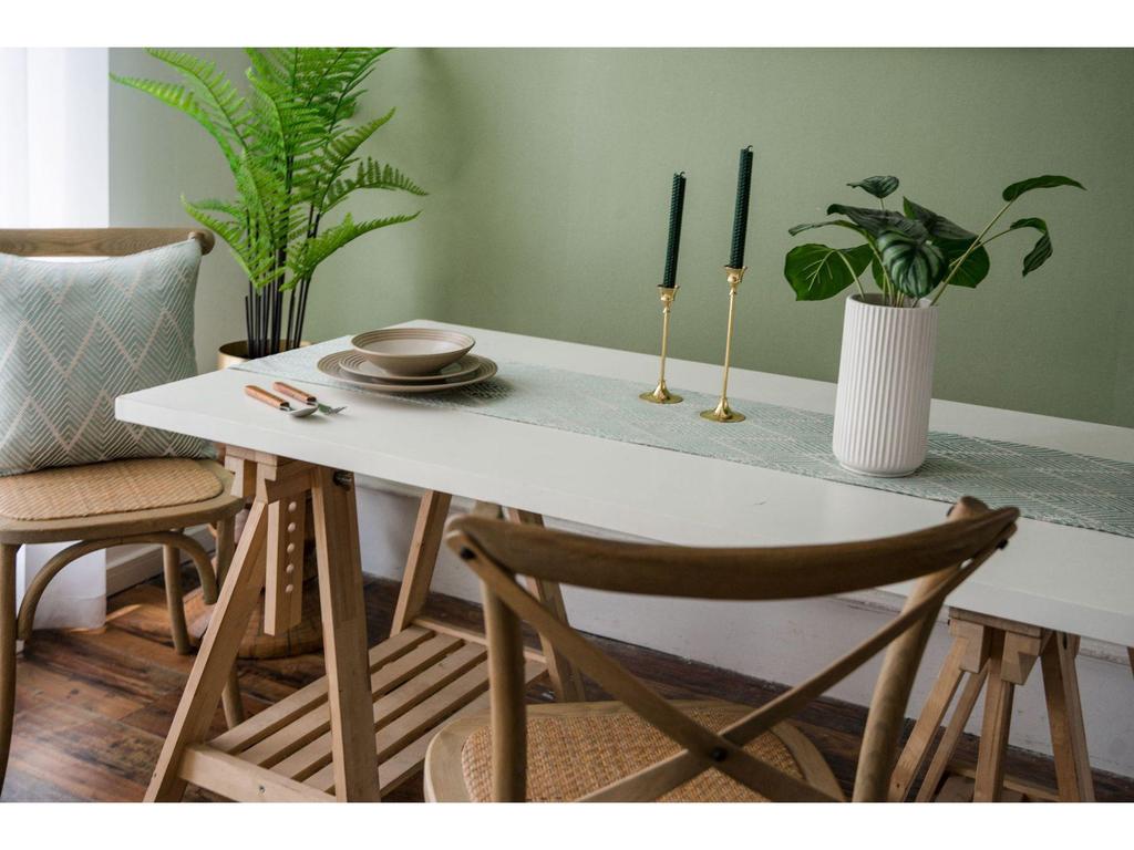 Скандинавская геометрическая жаккардовая дорожка на стол с кисточками – смесь полиэстера и хлопка