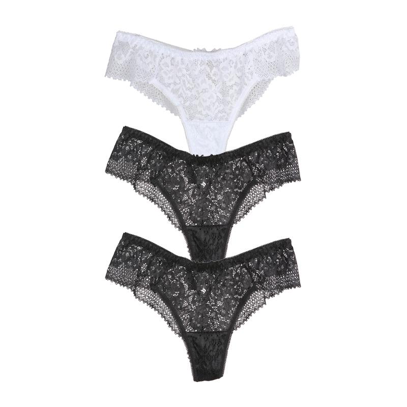 CINOON 3 шт./лот сексуальные водорастворимые кружевные женские трусики полые стринги вышитые стринги с низкой талией полуобернутые бедра Т-образные бикини трусы