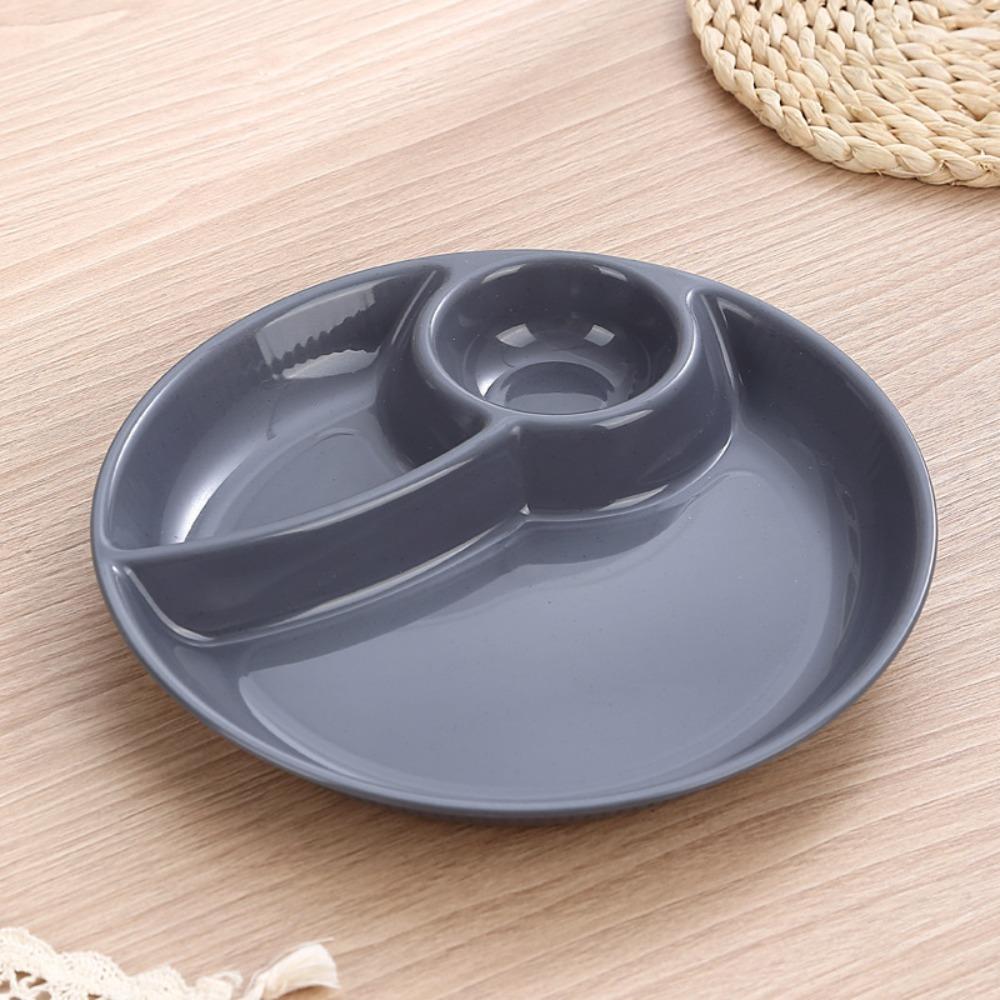 2 шт. Пластиковая тарелка для еды, пригодная для микроволновой печи, мерная тарелка для порций, портативная разделенная обеденная тарелка, контроль диеты