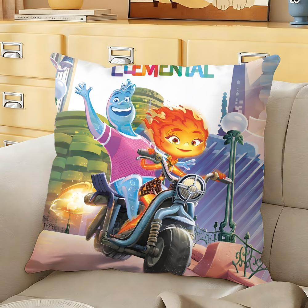 Anime EElemental Cushion Cover Soft Durable Reversible Pillow Cover Home Car MultiScene Daily Comfort Pillowcase