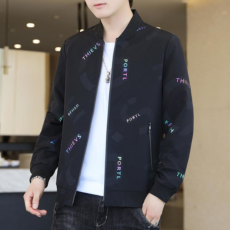 Флисовая куртка мужская зимняя новый стиль мужская бейсбольный воротник молодежная повседневная с полной печатью принтованная куртка-топ