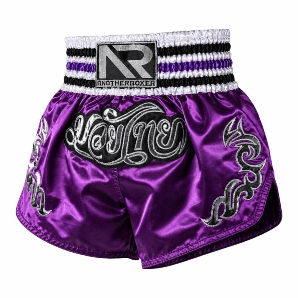 Embroidery Design Boxing Shorts Purple Color Kickboxing Shorts New Fight Shorts Men Women