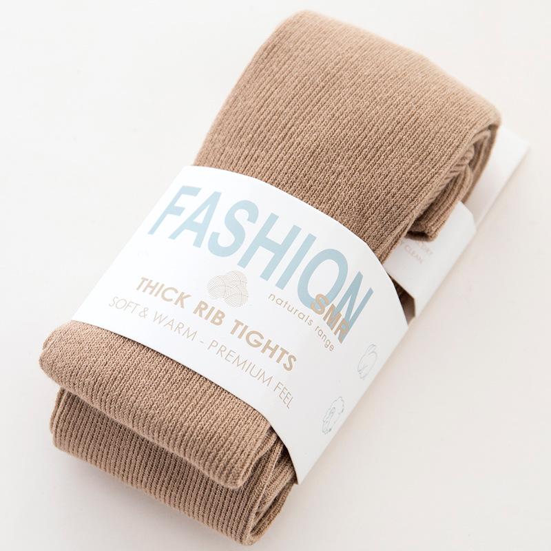 Утолщенные теплые полосатые женские колготки, осенне-зимние колготки, хлопковые вязаные чулки, разноцветные колготки