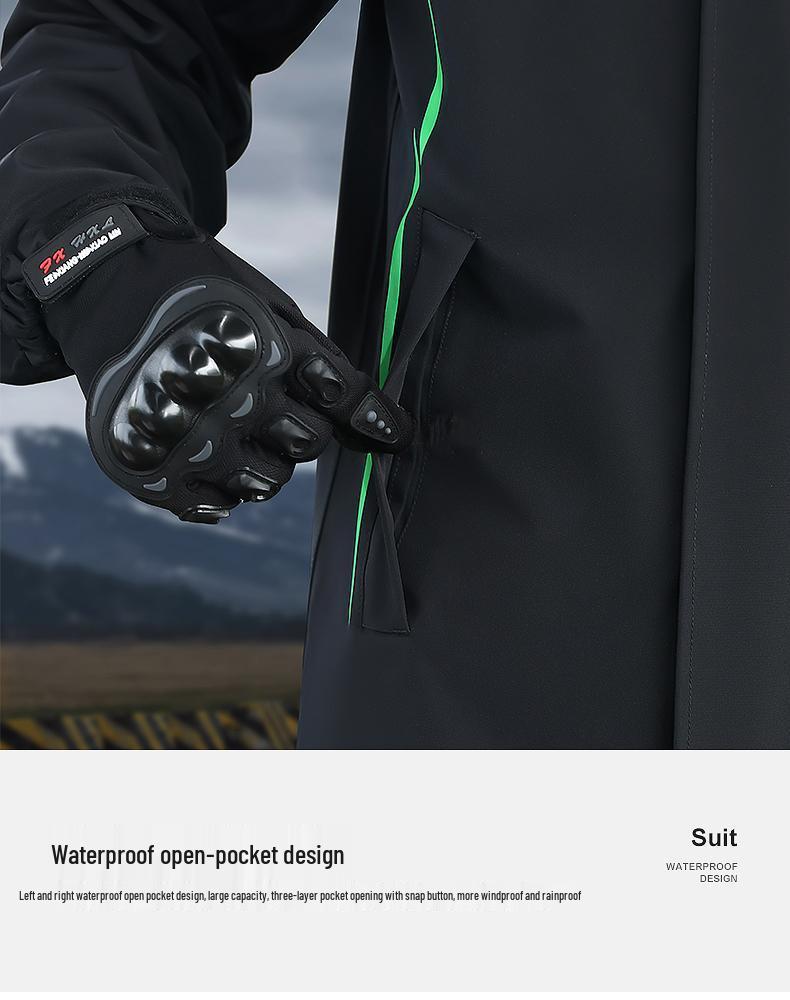 Мужской мотоциклетный дождевик и брюки - раздельный тип, штормозащитная экипировка для езды