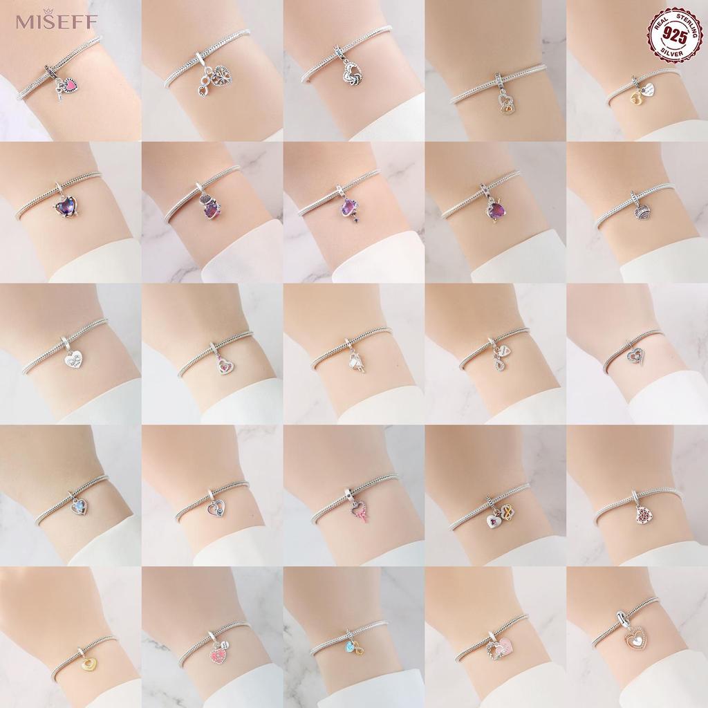 Sterling Silver S925 Heart Tree of Life Planet Pendant Charm for DIY Bracelets