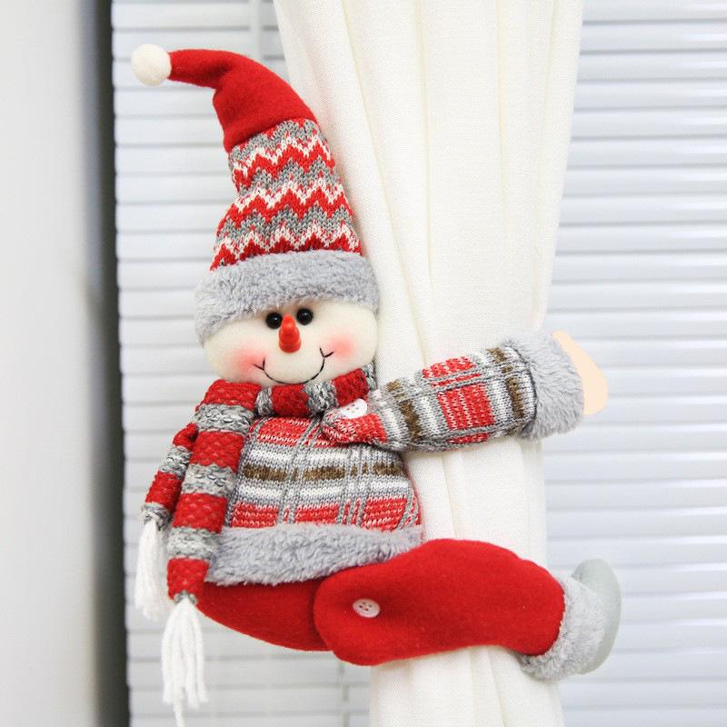 Christmas Curtain Hooks Cartoon Figurine Decorations Hotel Restaurant Decor Doll Clips Creative Window Display Ornaments
