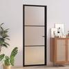 VidaXL Interior Door 83x201.5 Cm Black Frosted Glass and Aluminum 350553