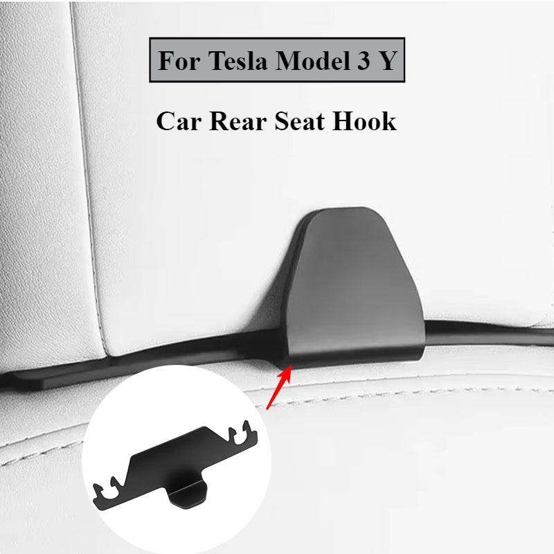 Car Rear Headrest Hook For Tesla Model 3 Y 2024 Organizer Center Console Head Rest Storage Accessories Bag Umbrella Trunk Hanger