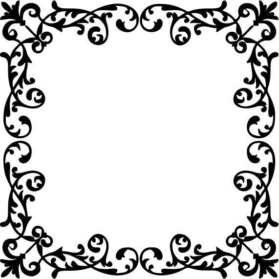 Printtoo Крафт Текстиль Квадратный лист Венок Граница Рамка Деревянный резиновый штамп-2 x 2